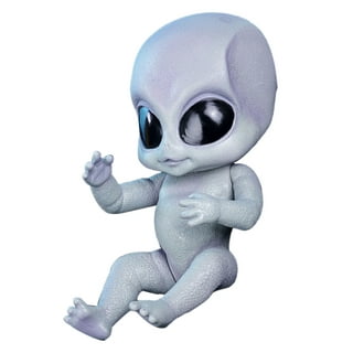 Grey Alien Reborn Doll 14in Full Body Vinyl Reborn Baby Dolls Newborn Alien Baby